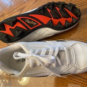 Rawlings White and Red Kids Athletic Sneakers